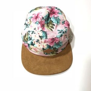 Empyre floral print hat faux suede rim